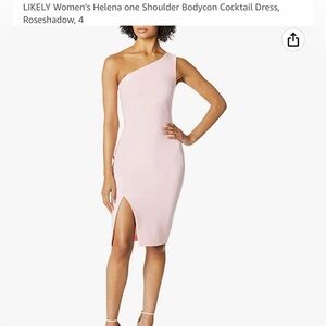 Likely Helena One Shoulder Midi Dress Size 6 Light Pink